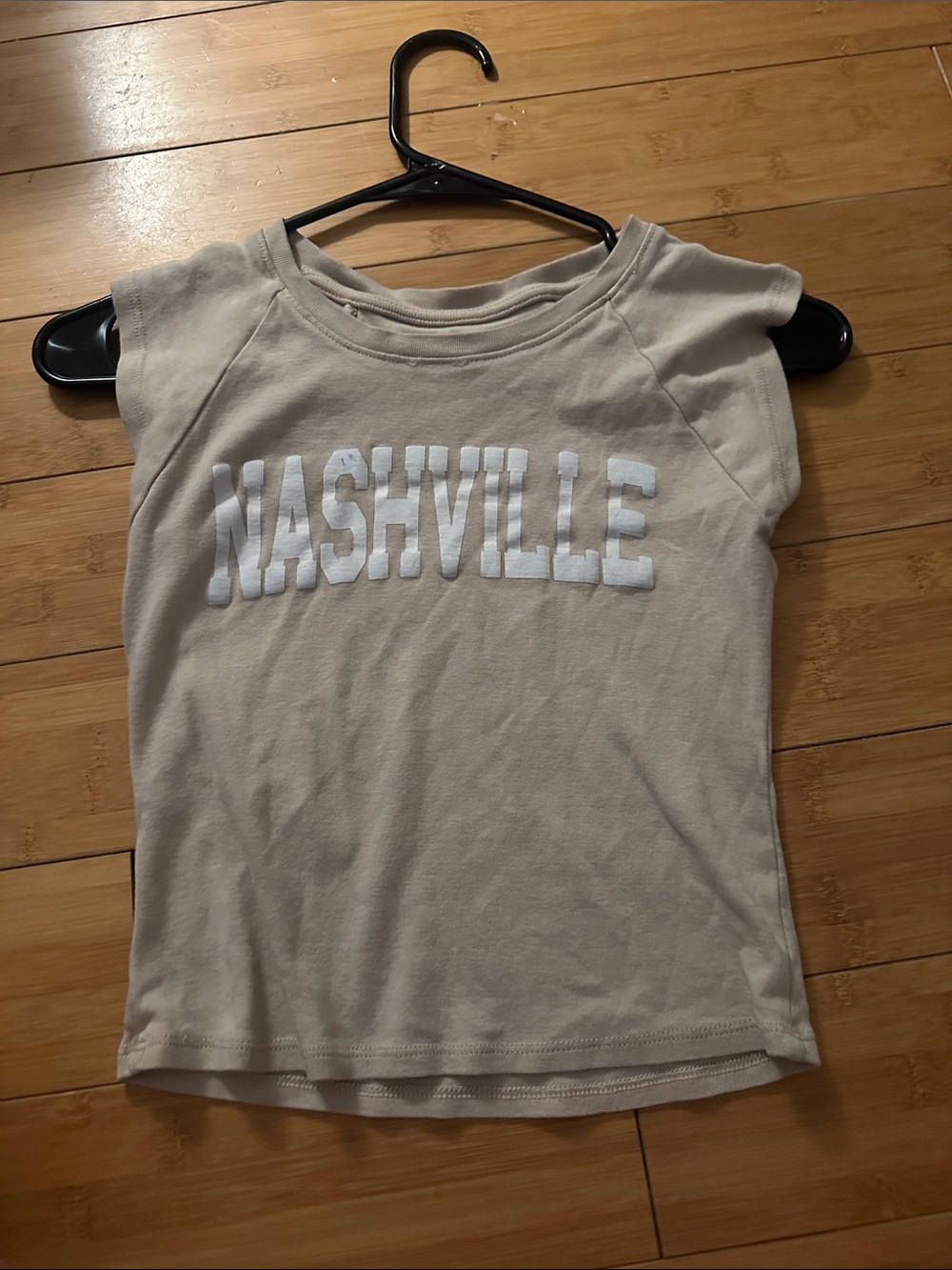 Target Cream Tank Top with White Nashville Applique